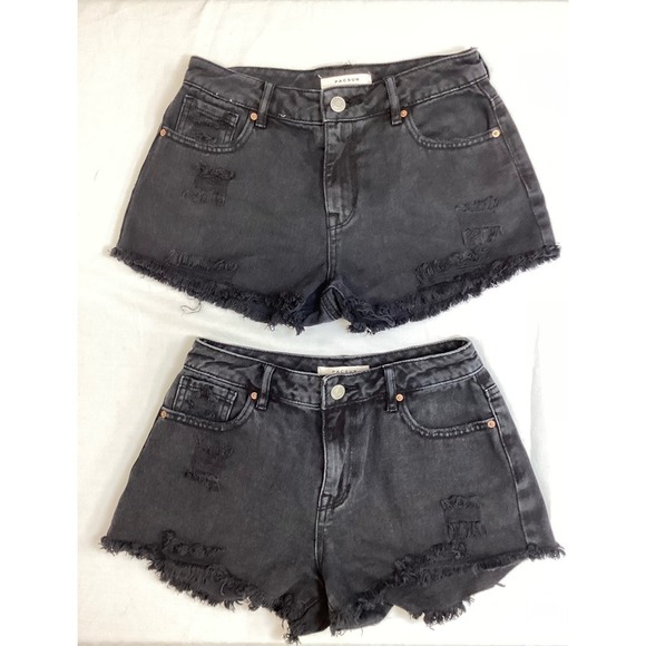 PacSun Pants - Pacsun Distressed Black Denim Shorts Frayed Hem Festival Fashion Size 24
